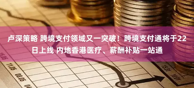 卢深策略 跨境支付领域又一突破！跨境支付通将于22日上线 内地香港医疗、薪酬补贴一站通