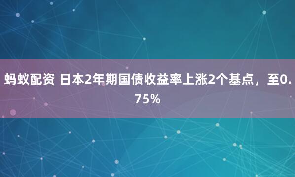 蚂蚁配资 日本2年期国债收益率上涨2个基点，至0.75%